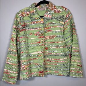 vintage green button up jacket